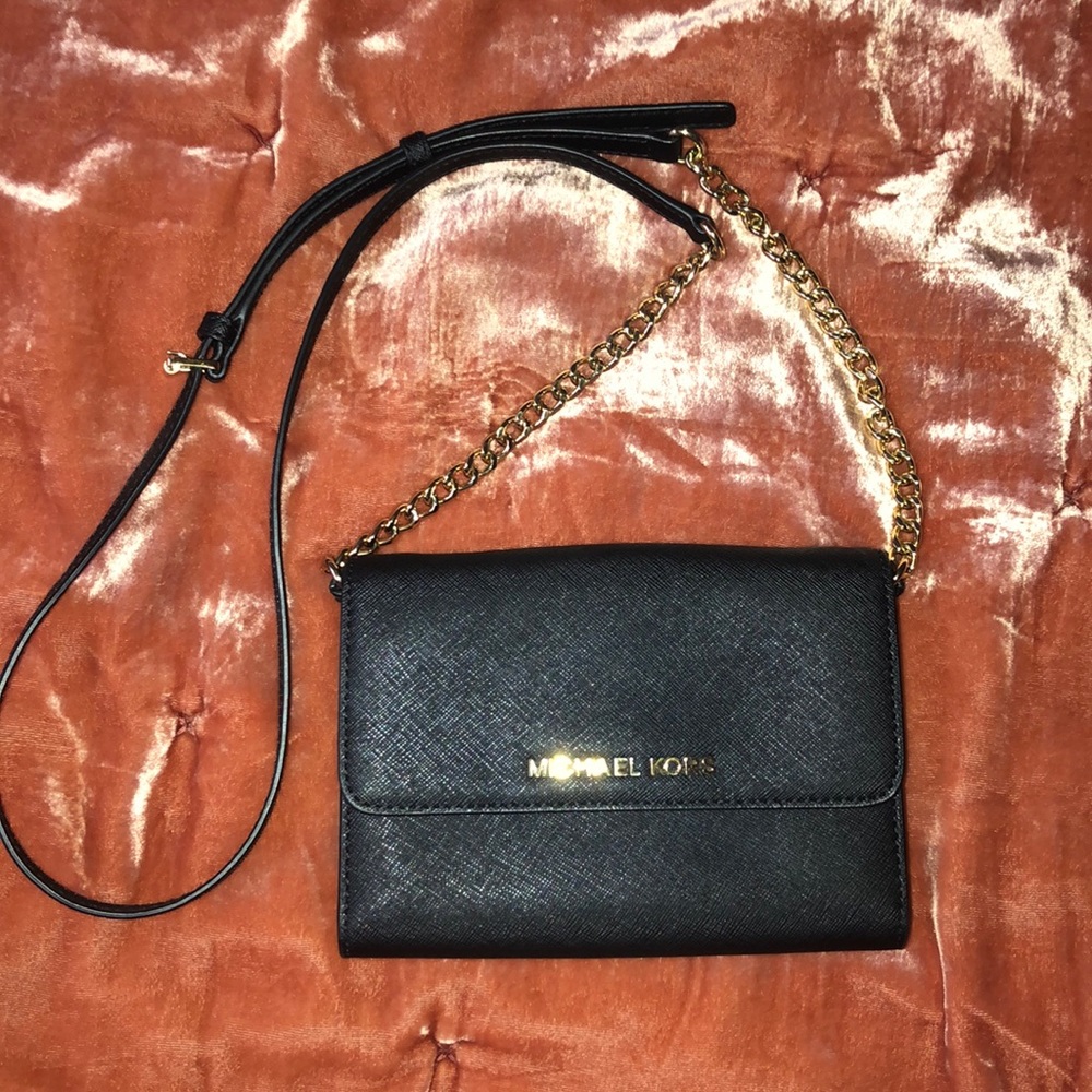Black and gold chain Michael Kors envelope purse